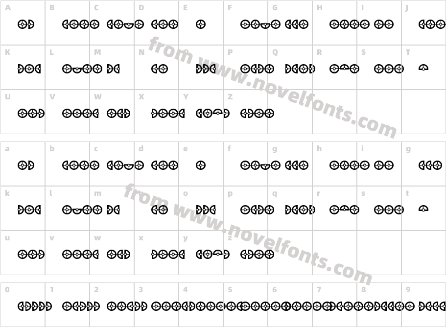 Cybertron OpCodeCharacter Map