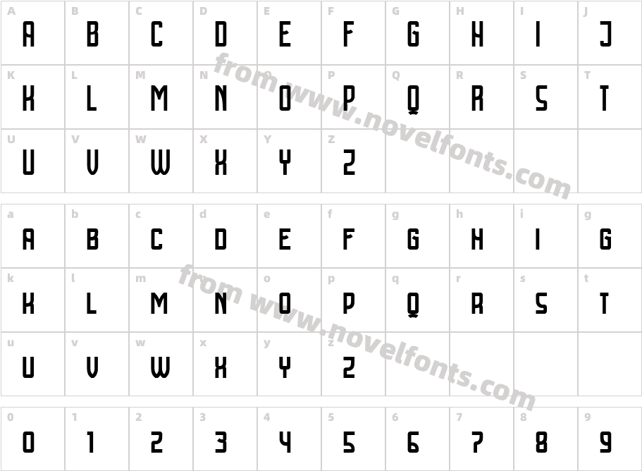 Cyrillic Attitudes CondensedCharacter Map