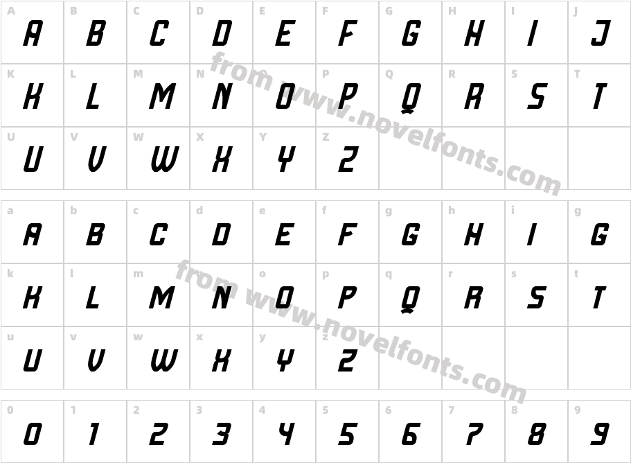 Cyrillic Attitudes ItalicCharacter Map