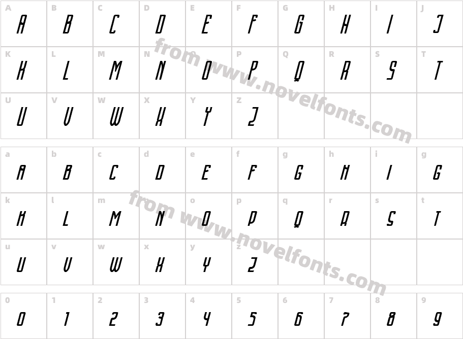 Cyrillic Attitudes U Condensed ITCharacter Map