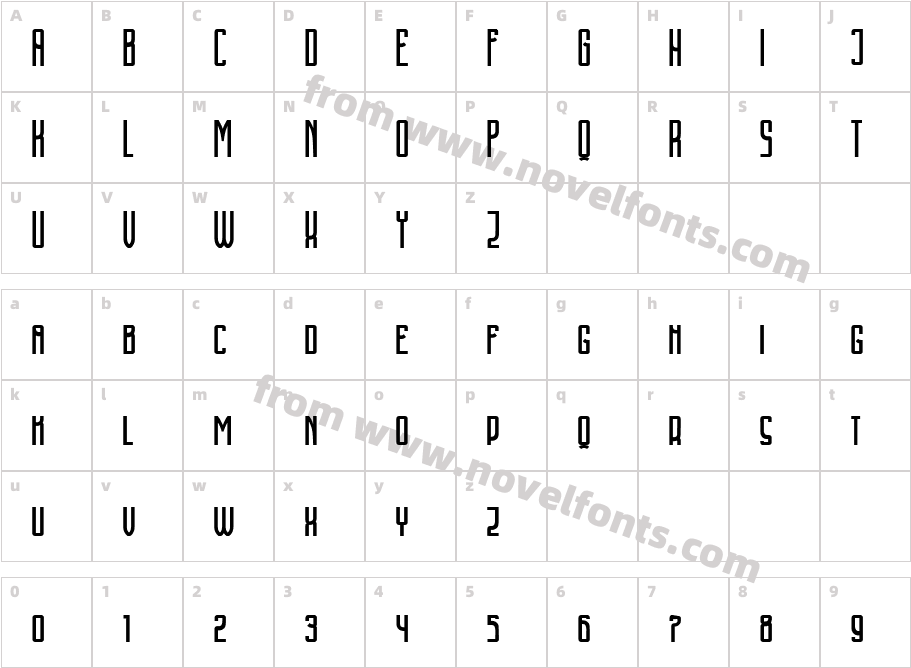 Cyrillic Attitudes U CondensedCharacter Map