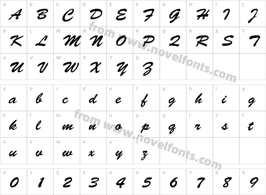 CyrillicBrush MediumCharacter Map