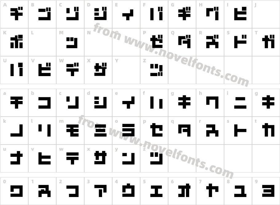 D3 Mouldism KatakanaCharacter Map