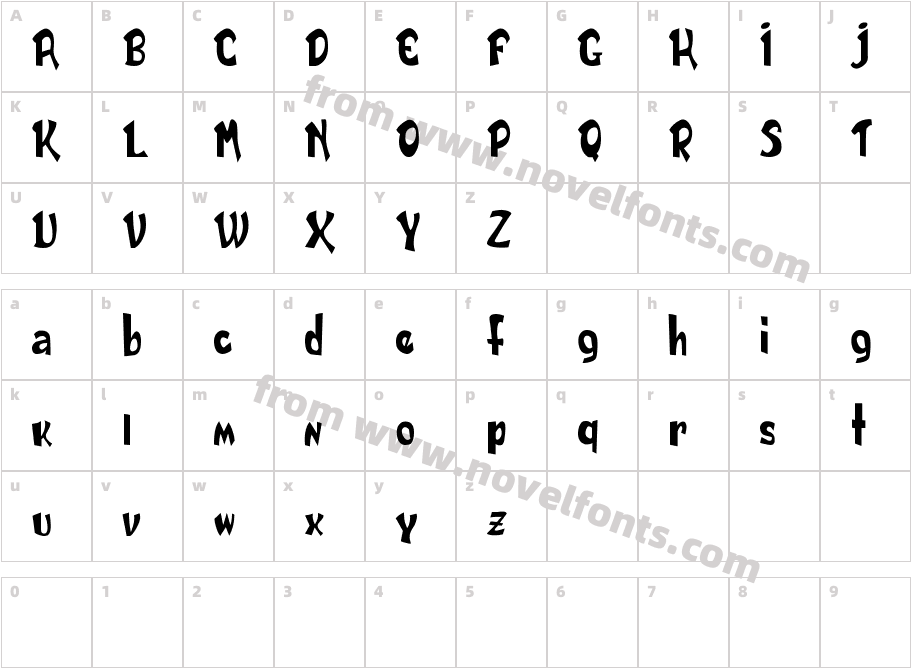 DAILY BOLD demoCharacter Map