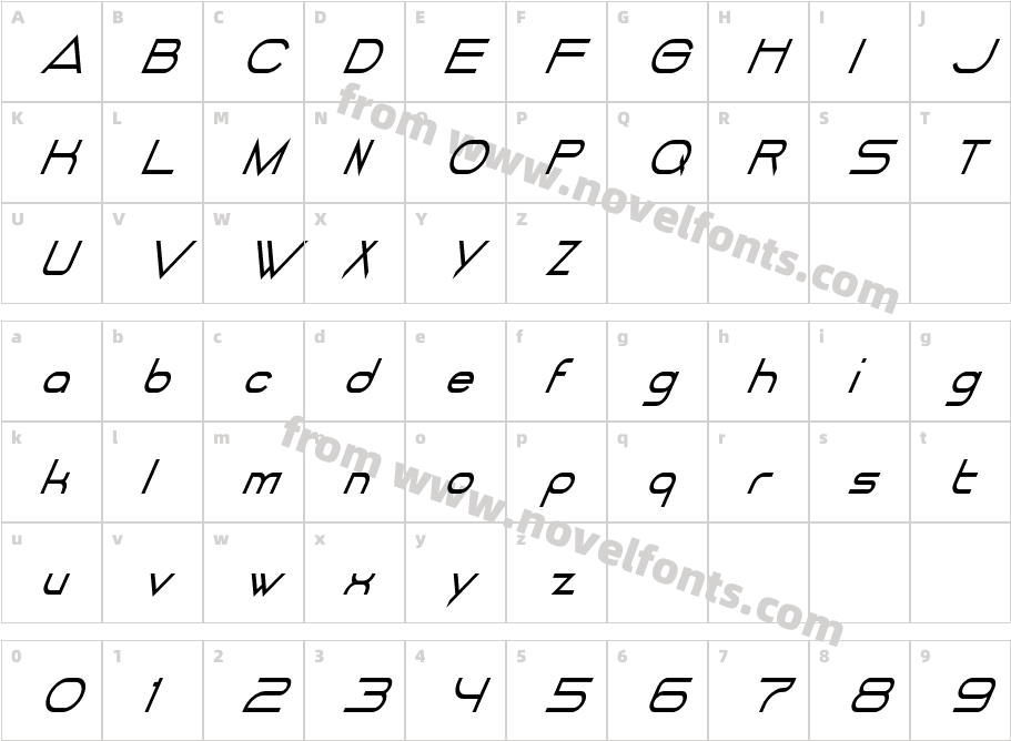 DANCINGJUICE-ItalicCharacter Map