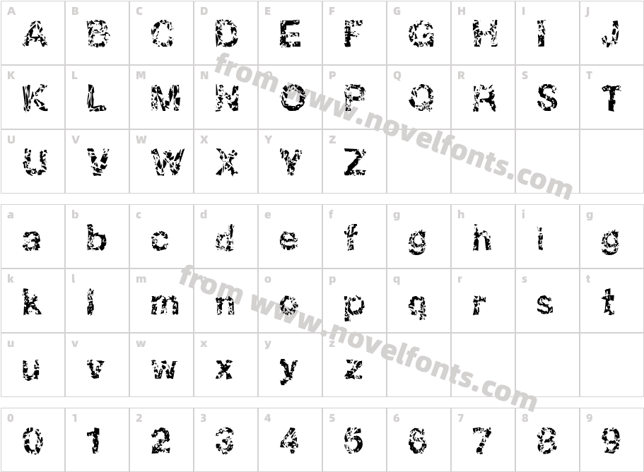 DBE-OxygenCharacter Map