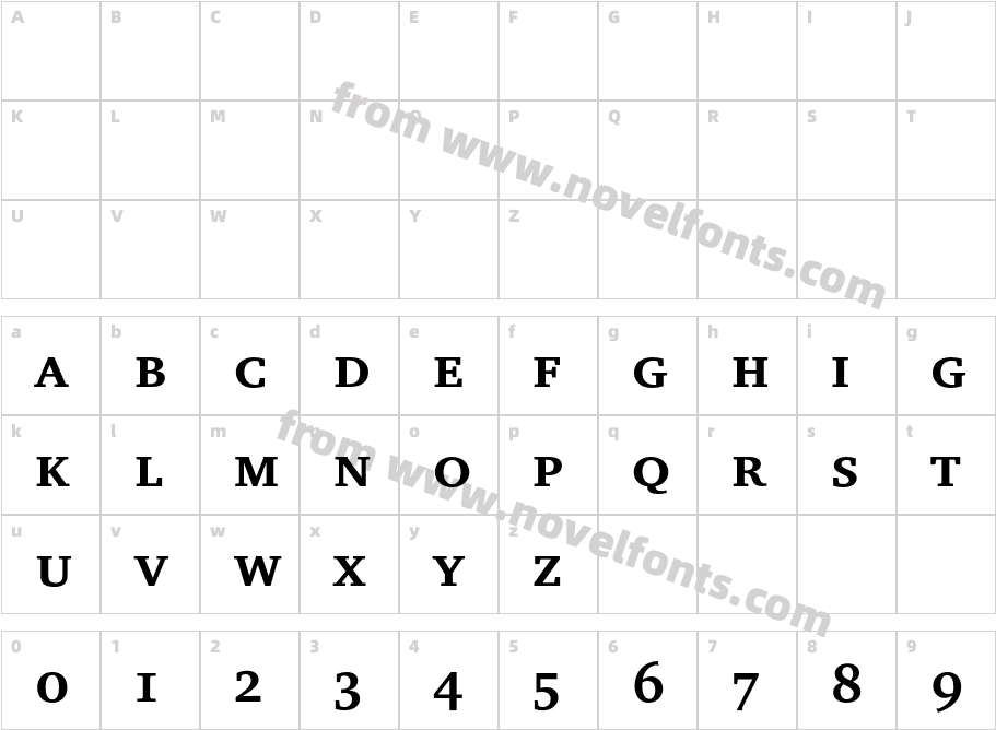 CharterITCbyBT-BoldSmallCapCharacter Map