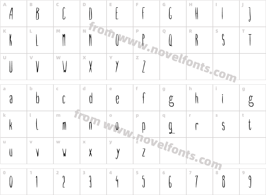 DCC - Long nailsCharacter Map