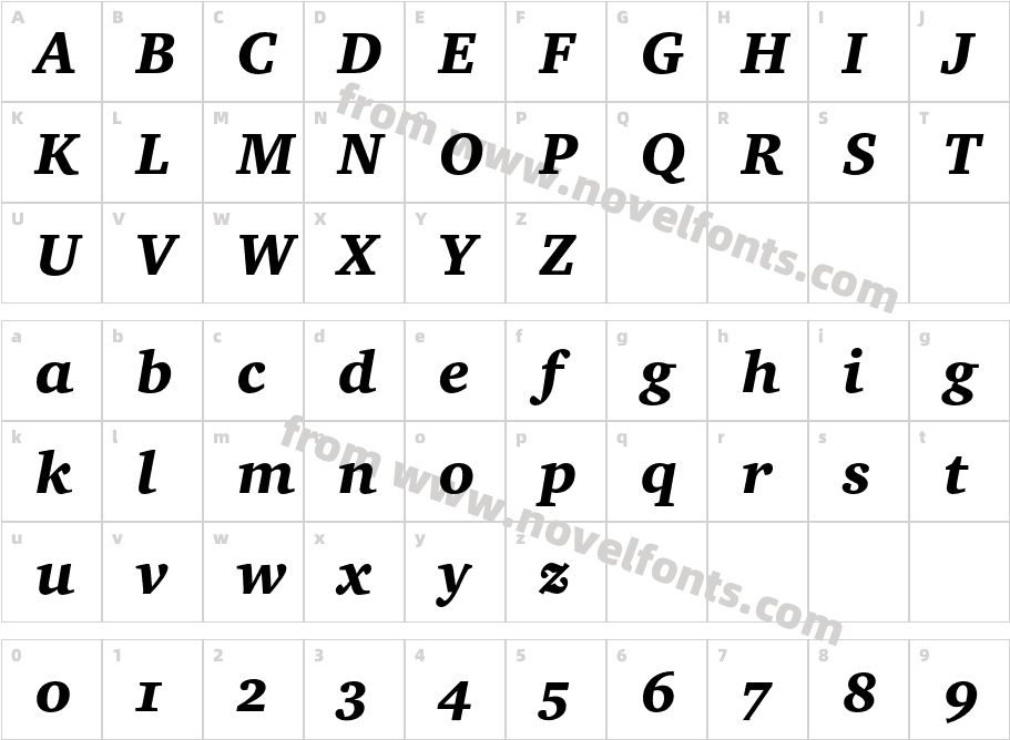 CharterOSFBT-BlackItalicCharacter Map