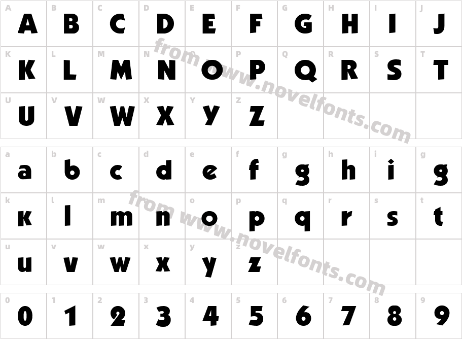 DG_Kabel BoldCharacter Map