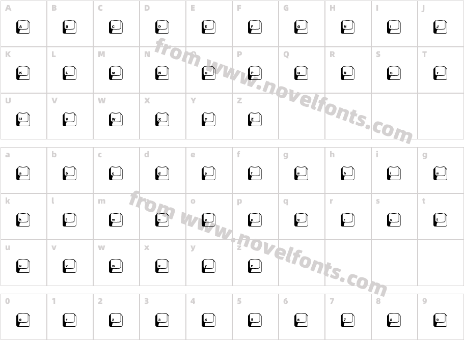 DH GENTRY (SIDE-B)Character Map