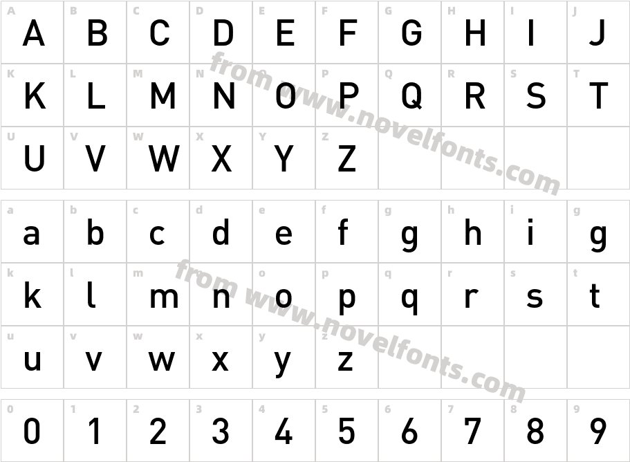 DIN-MediumCharacter Map