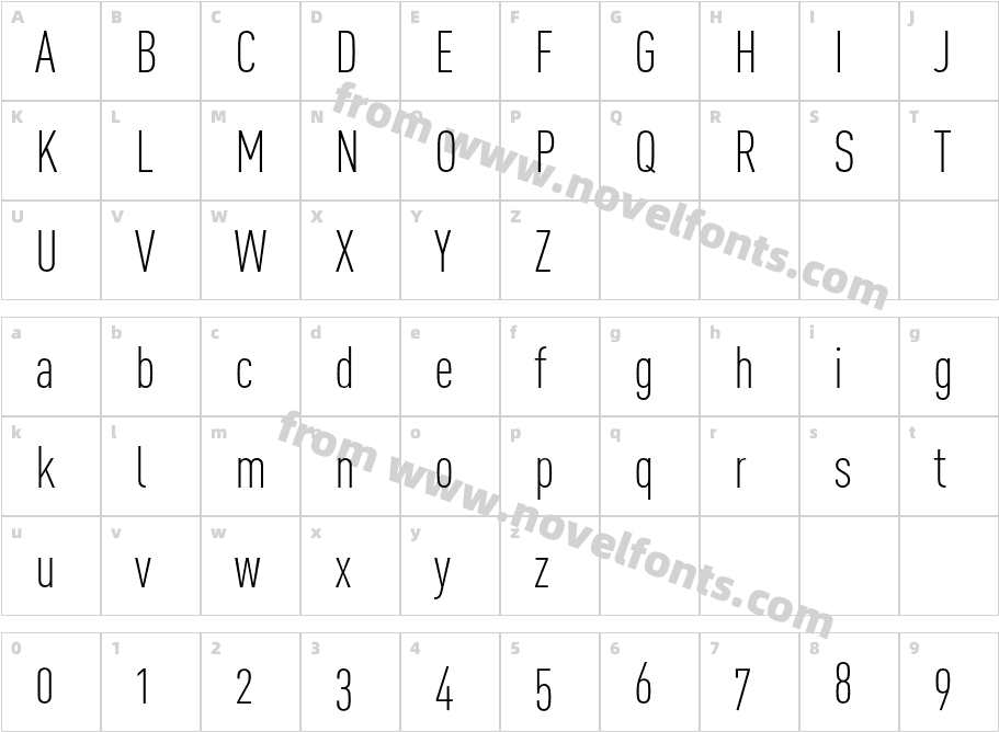 DINCond-LightAlternateCharacter Map