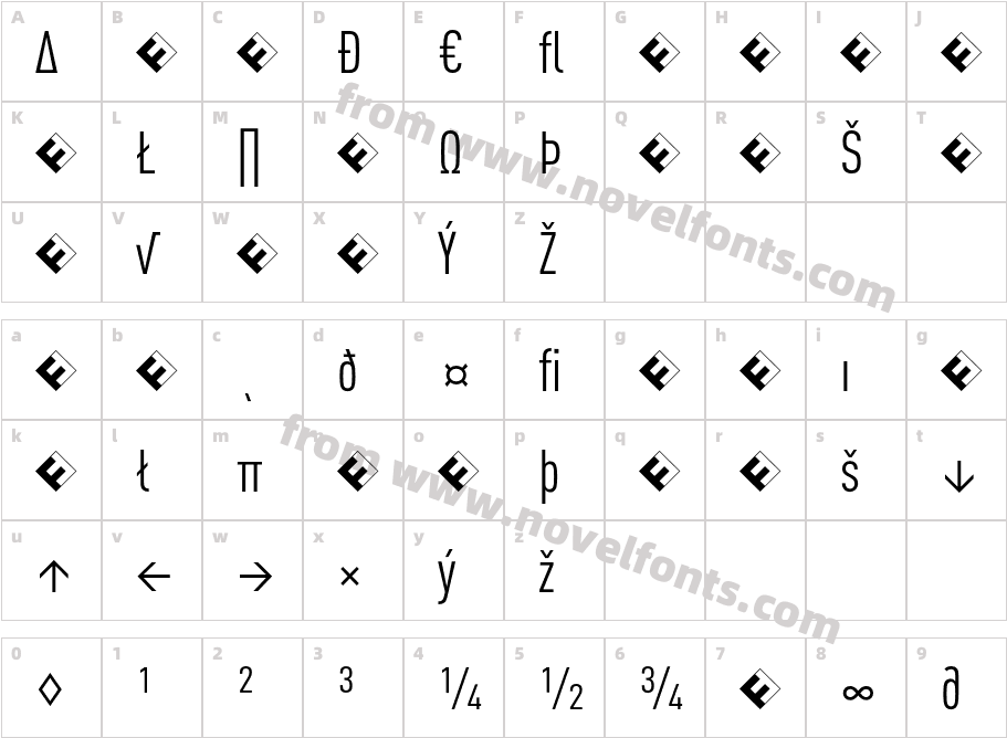 DINCond-RegularExpertCharacter Map