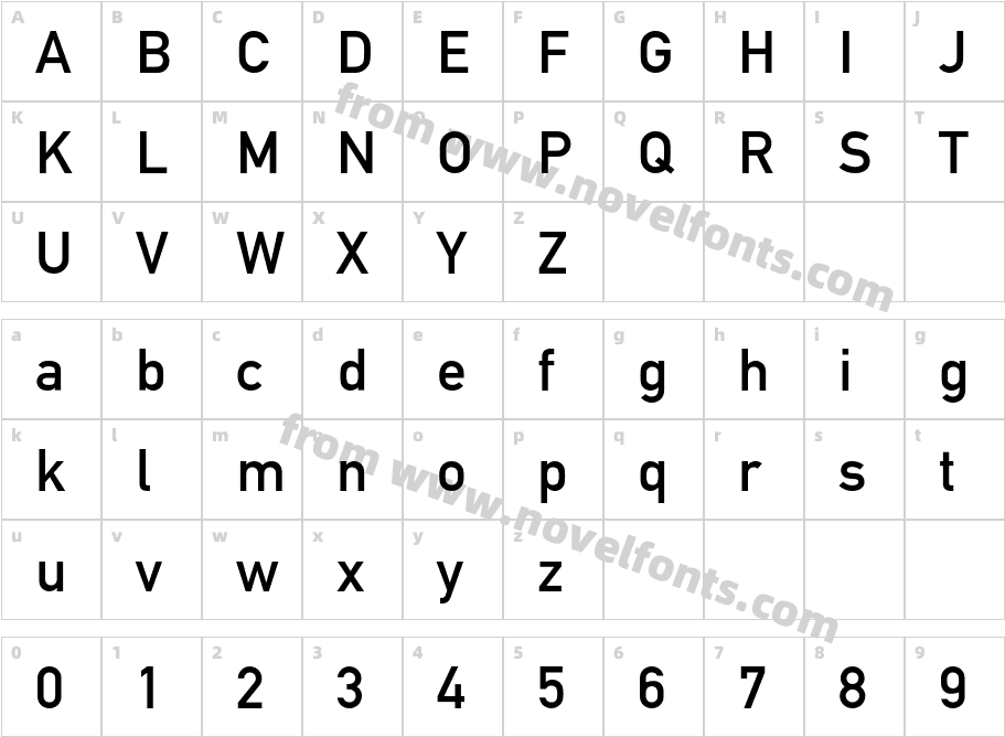 DINMittelschrift-AlternateCharacter Map