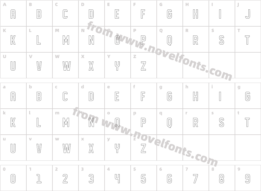 DISPLAYEDoutlineCharacter Map