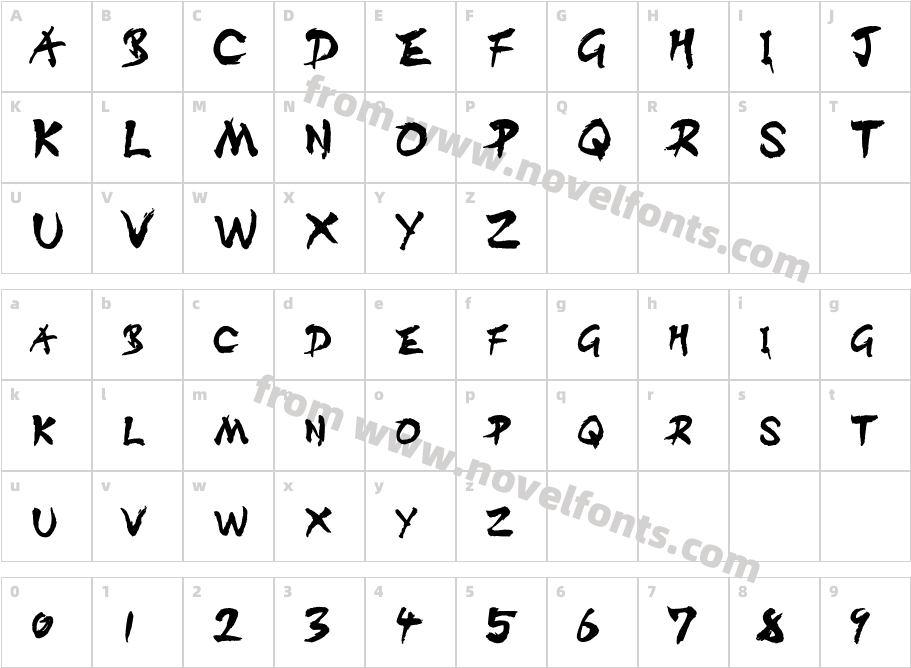 DISTInkingBoldCharacter Map