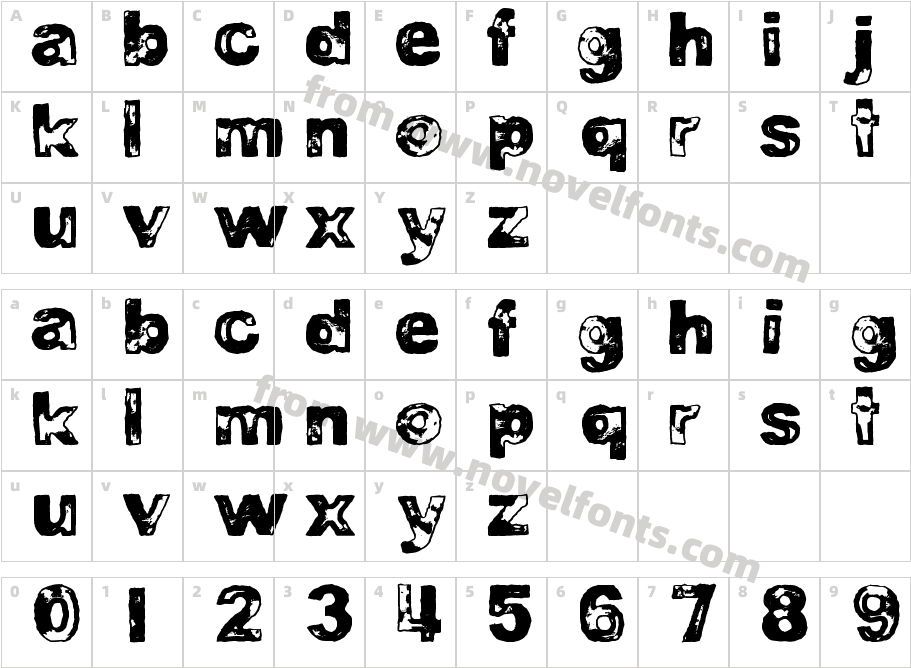 DJB BAD STAMP JOB 1Character Map