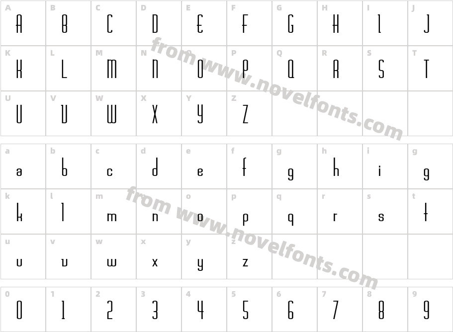 Chasline-BoldCharacter Map