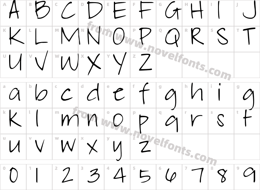 DJB ElliephontCharacter Map