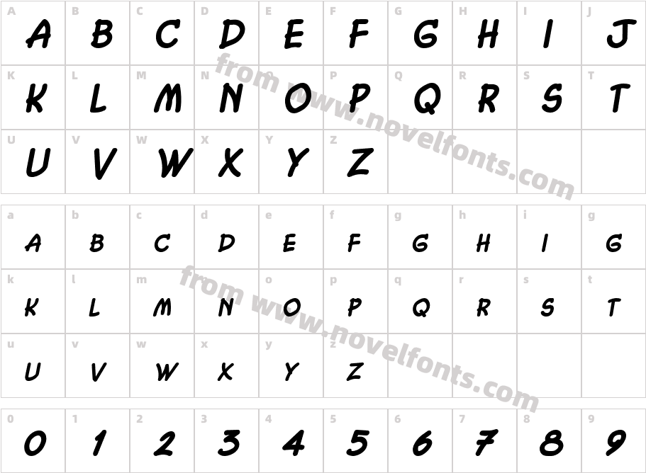 Chasm BoldItalicCharacter Map