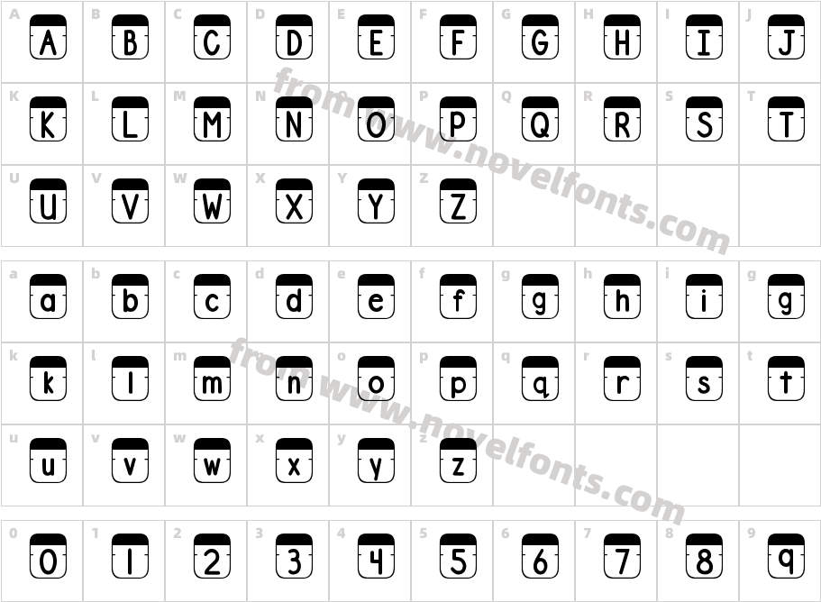 DJB File Folder TabsCharacter Map