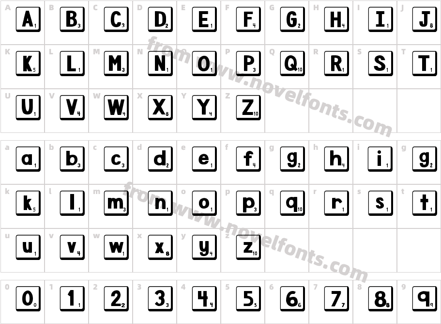 DJB Letter Game Tiles 2Character Map