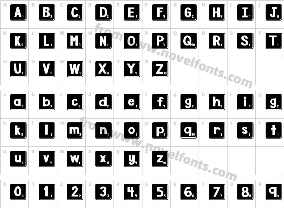 DJB Letter Game Tiles 3Character Map