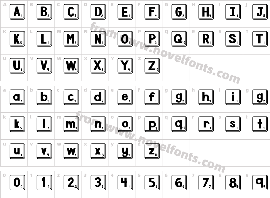 DJB Letter Game TilesCharacter Map