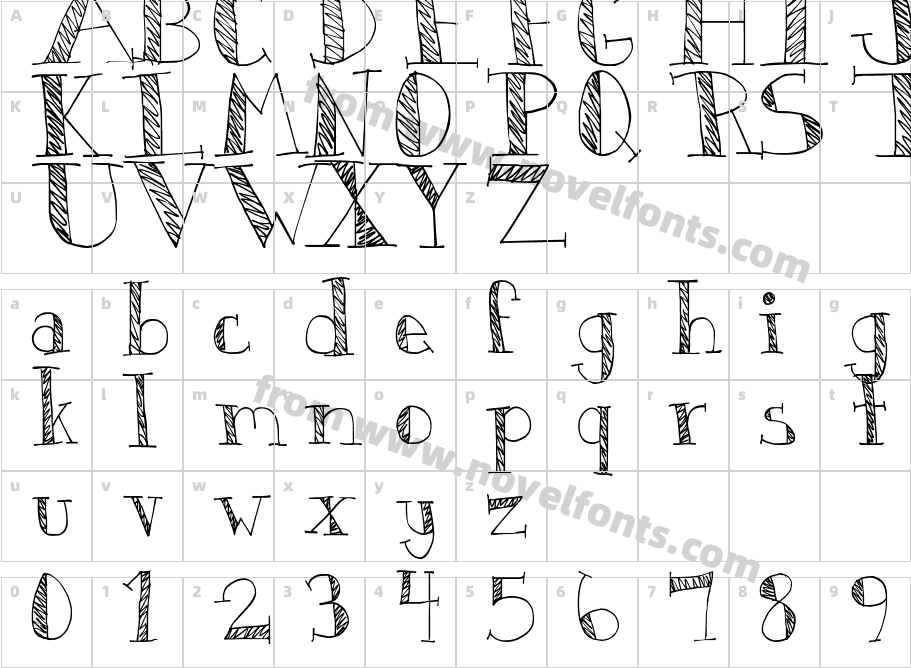 DJB Monkey ScratchesCharacter Map