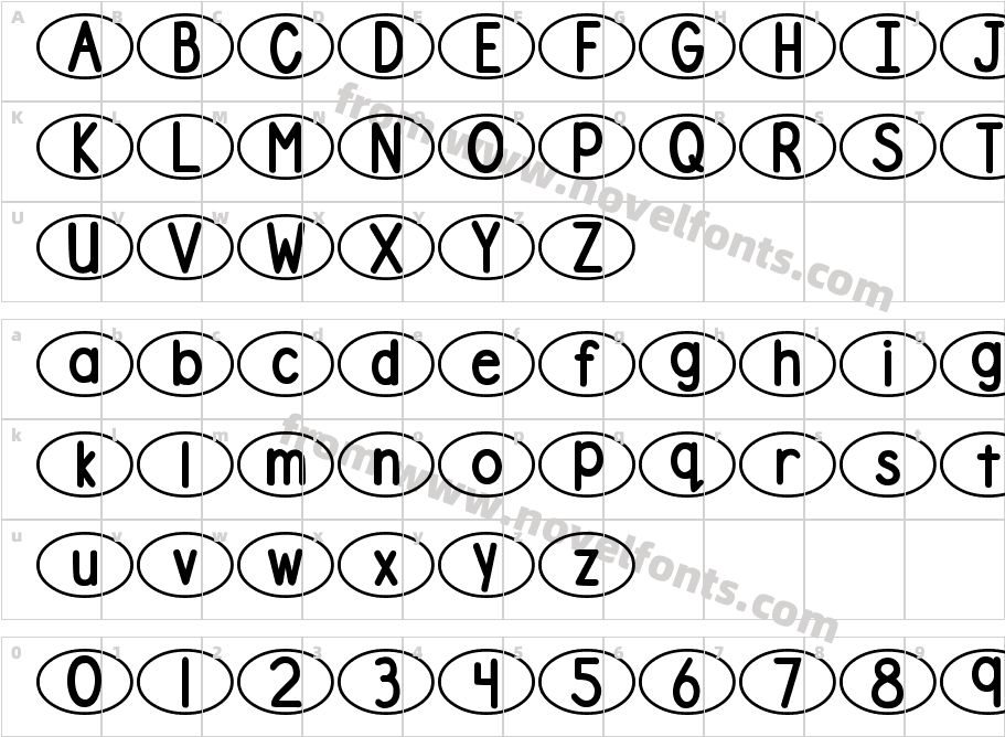 DJB Standardized Test Oval 2Character Map