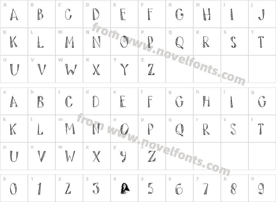 DK Tartufo RegularCharacter Map