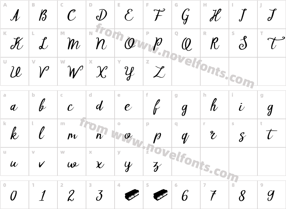 DK Tompouce RegularCharacter Map