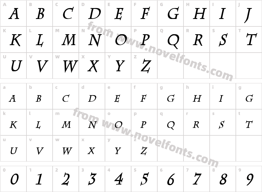 Chaz CondensedCharacter Map