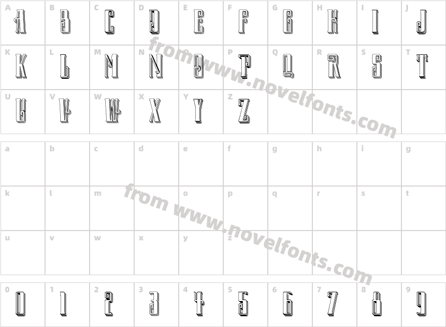 DO Stylish Header 3D OutlineCharacter Map