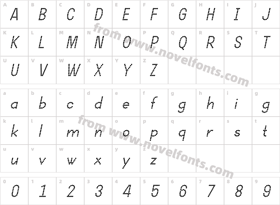 DOTCIRFUL Bold ItalicCharacter Map