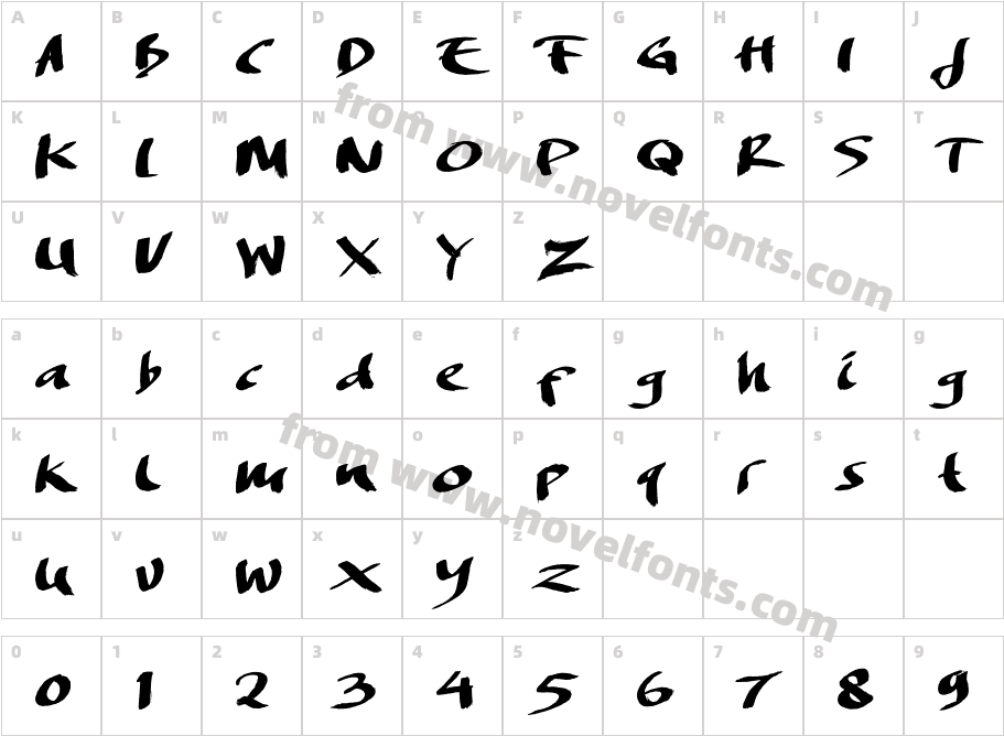 DREAMERSBRUSHCharacter Map