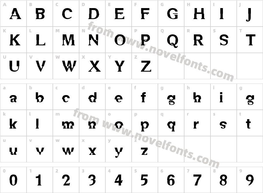 DS Mechanical BoldCharacter Map