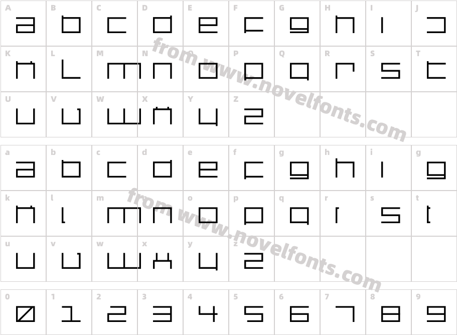 DS SQR45Character Map