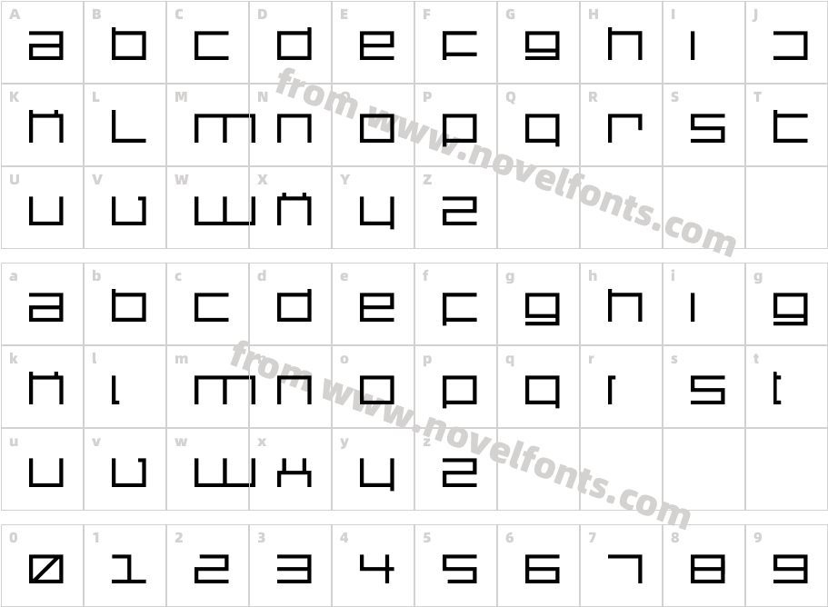 DS SQR55Character Map