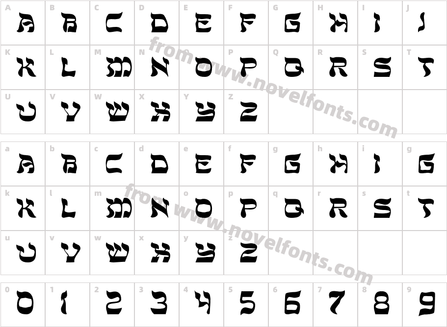 DS Sholom MediumCharacter Map