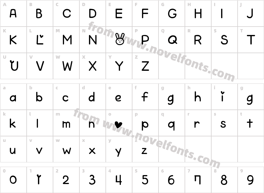 Cheeky RabbitCharacter Map