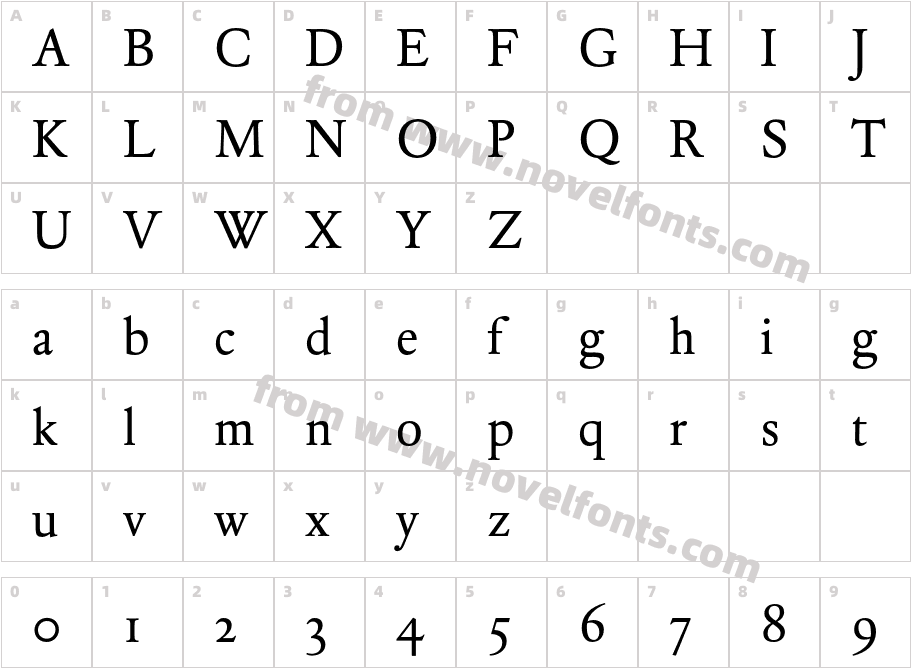 DTLElzevirSTBookCharacter Map