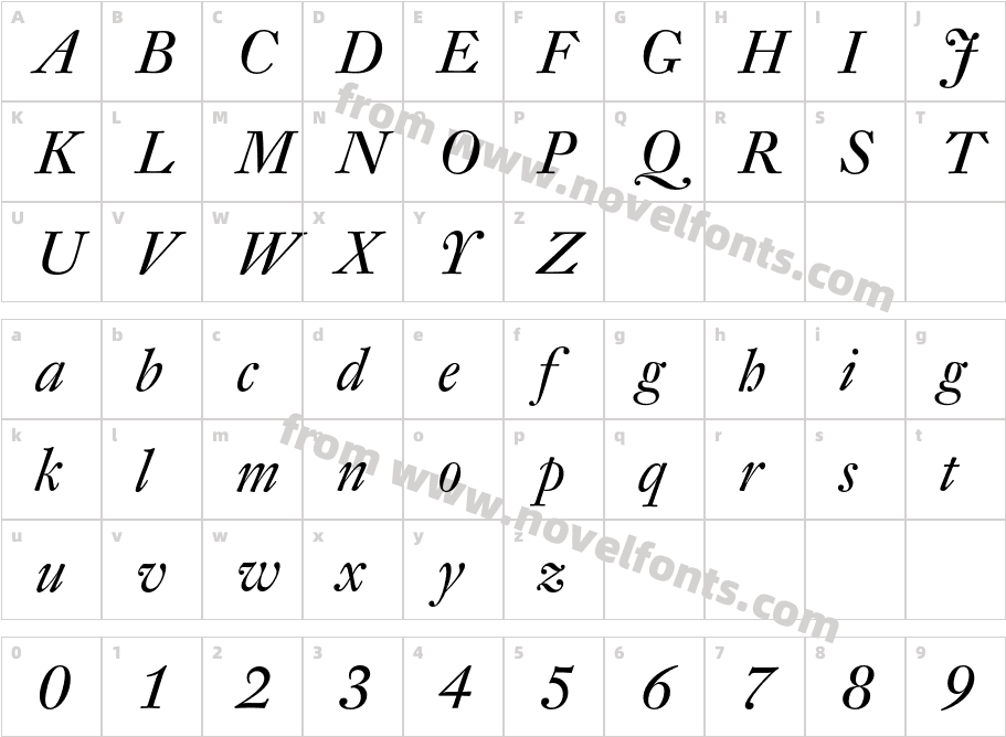 DTLFleischmann-DItalicCharacter Map