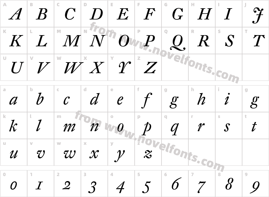 DTLFleischmann-STItalicCharacter Map