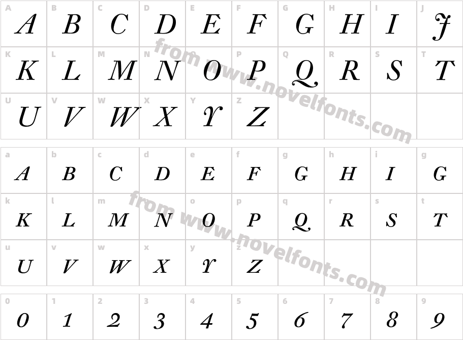 DTLFleischmannDCaps-ItalicCharacter Map