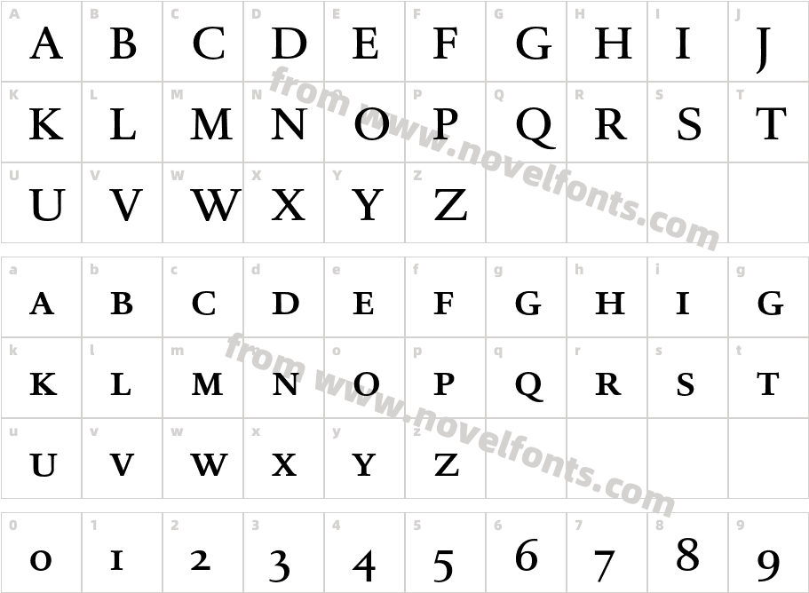 DTLRomulusTCapsMediumCharacter Map