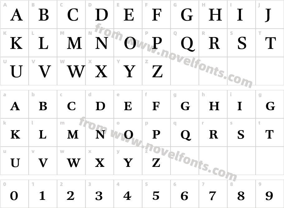 DTLUnicoT-CapsMediumCharacter Map