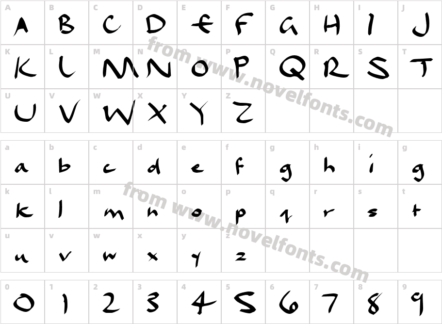 Dael CalligraphyCharacter Map