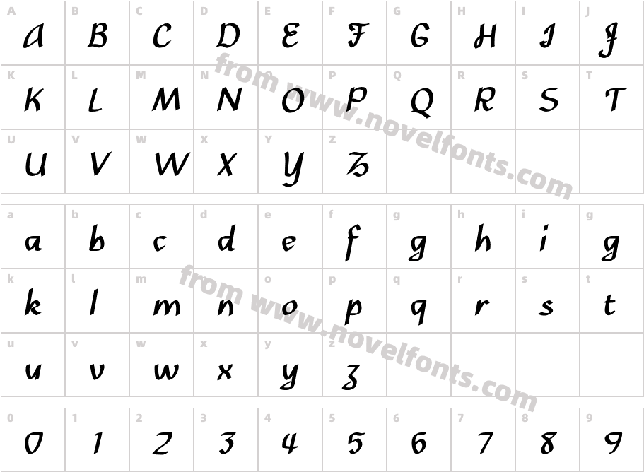 DaemonBoldCharacter Map